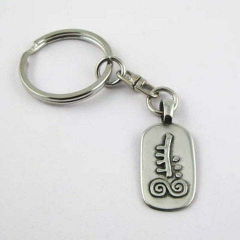 Irish Pewter Celtic Astrology Keyring - July- Hazel symbol