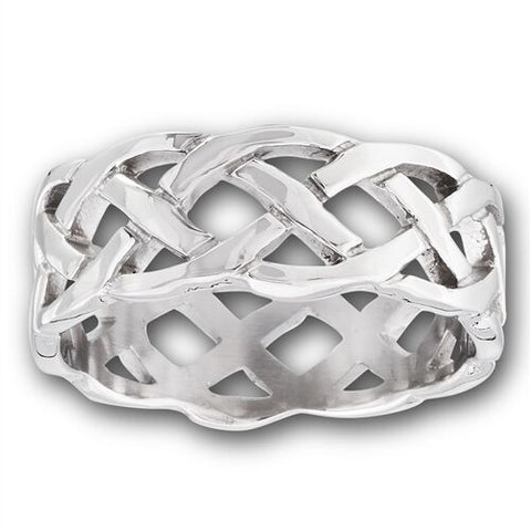 STAINLESS STEEL HEAVY CELTIC WEAVE RING