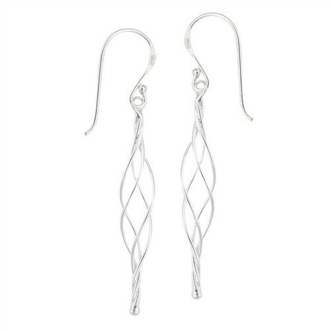 STERLING SILVER TWIST EARRINGS