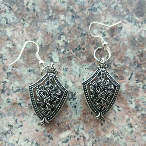 Viking Dragon and Raven Head Earrings