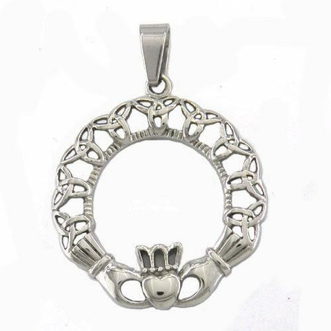 Stainless Steel Celtic Claddagh  Pendant no chain