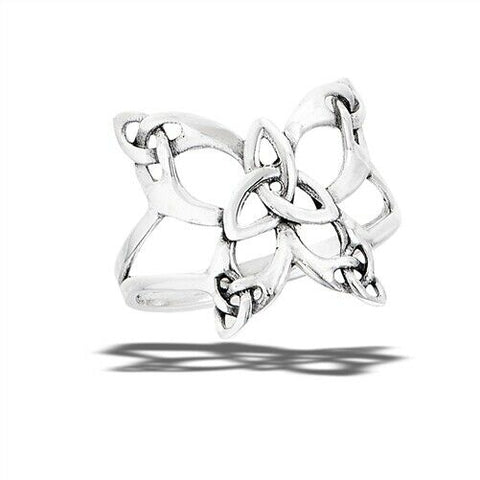 Sterling Silver Celtic Butterfly With Triquetras Ring