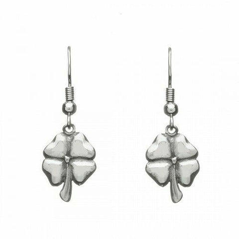 Irish Pewter Celtic 4 Leaf Clover Earrings