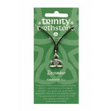 Irish Celtic Pewter Trinity CZ Birthstone Necklace with Adjustable Black Cord