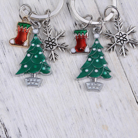 Christmas Keyring Stocking(Some gold and some silver),Christmas tree,Snowflake