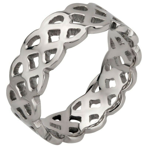 Stainless Steel Celtic Cutout Ring SZ 10