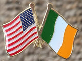 Ireland and America Crossed Friendship Flag Lapel Pin