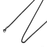 Black Stainless Steel 55 cm (21 5/8) Inch 2 mm Box Neck Chain Necklace