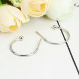 Stainless Steel  Stud Earrings Hoop Silver Tone 20mm x 3mm 20 guage