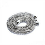Stainless Steel 21.7 Inch (55 cm) 6mm Mesh Chain Necklace