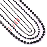 Black Stainless Steel 60 cm (23.5) Inch 2 mm Ball Link Chain Necklace