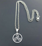 Stainless Steel Celtic Triskele/Triskelion Pendant with 50 cm chain