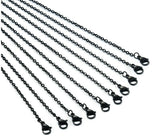 Black Stainless Steel 24 Inch 2.4mm Rolo Neck Chain Necklace