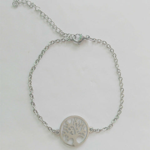 Stainless Steel Tree of Life Charm 7 inch plus 2 in extender Bracelet/Anklet