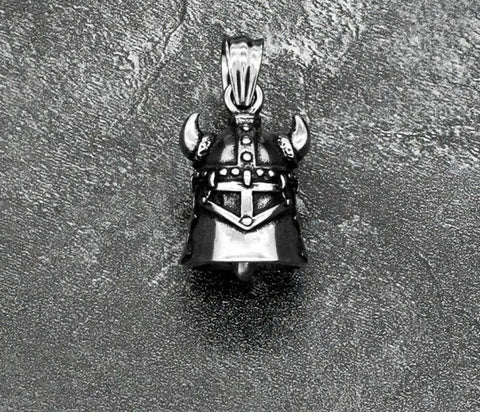 STAINLESS STEEL  Viking Helmet Bell Pendant