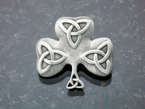 Hand Brushed Shamrock & Trinity Pin/Pendant