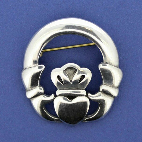 Irish Pewter Claddagh Brooch