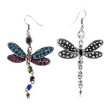 Alloy Red Crystal Dragonfly Dangle Earrings  8 x 4.3 cm size