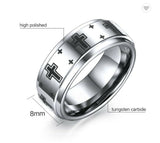 Tungsten Carbide Jerusalem Cross Band Ring