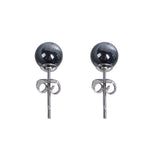 Stainless Steel & Hematite Ear Post Stud Earring Round 19mm( 6/8") x 6mm( 2/8")