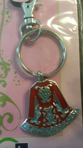 Irish Pewter and Enamel Red Dancing Dress Bag Charm/ Keyring