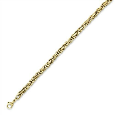 Stainless Steel Byzantine 5.5mm 22 inch Chain with Gold IP