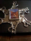 Pewter Cat Photo Snowflake Ornament/Pendant