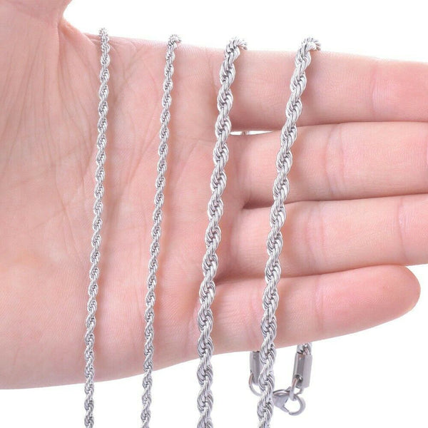 0Stainless Steel 16 Inch 2 mm Rope Necklace – Bedazzled Designs