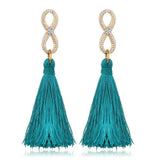 Tassel Drop Earrings 2 with infinity post and 1 with crystal post