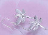 Dragonfly with crystal silver plated Earrings