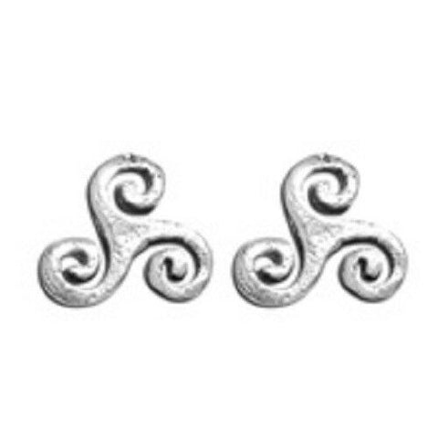 Sterling Silver Triskele 1/4 inch stud earrings