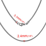 Stainless Steel 49 cm (19 2/8 Inch 2.4 mm Ball Snake Neck Chain Necklace