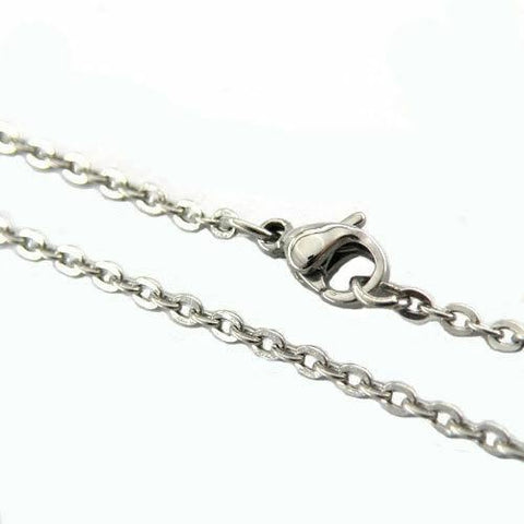 Stainless Steel 20 in flat oval link Chain with lobster clasp