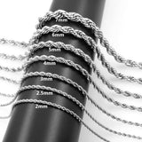 Stainless Steel 76 cm Inch (29.92 in) 3 mm  Rope Necklace