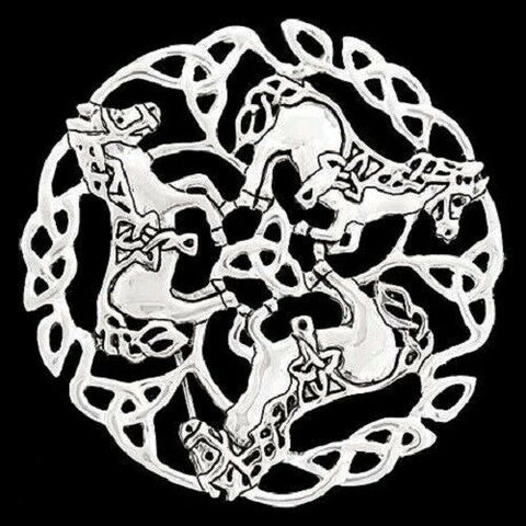 Pewter Celtic Horse Open Design Brooch