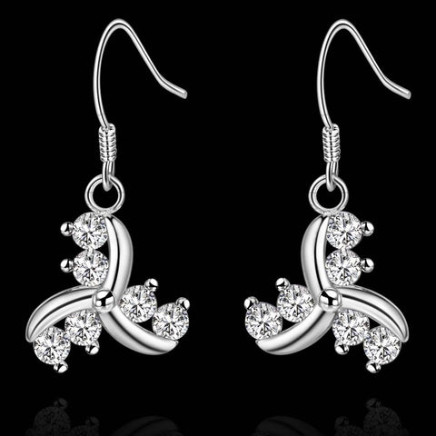Trinity Style silver plated Earrings with crystals