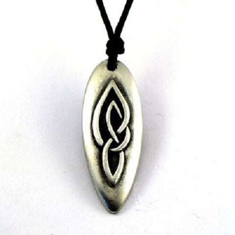 Irish Pewter Evolving Knot Celtic Pendant with Adjustable Black Cord