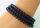 "The Strength" Celtic Knot Trinity Stretch Bracelet with Purple Glass Beads
