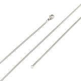 Stainless Steel Link Curb Chain Necklace Silver Tone 2.2 mm 60cm(23 5/8") long