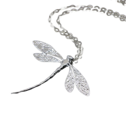 Silver Plated Dragonfly Necklace