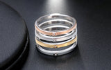 Stainless Steel 4 Band Multicolor RING with Zircon size 7