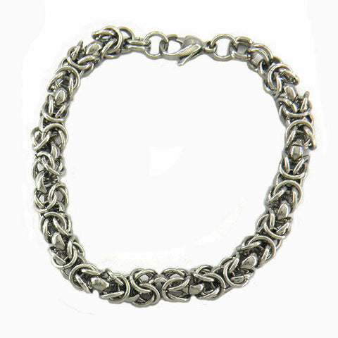 Stainless Steel Byzantine Bracelet  7.5 inches 7mm thick