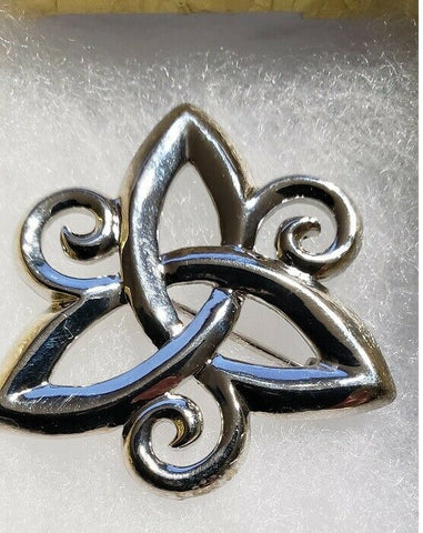 Pewter Three-Dimensional Trinity Triskele Pin