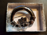 Pewter Bold Claddagh Brooch