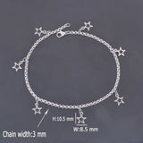 316L Stainless Steel Anklet Chain with Small Five-pointed Star Charms Bracelet