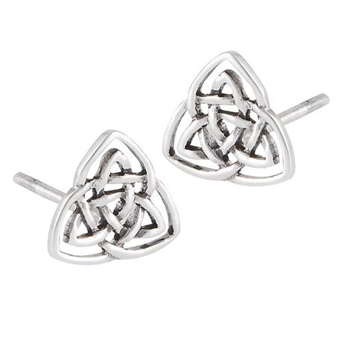 Irish Celtic Sterling Silver Triquetra stud earrings
