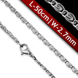 STAINLESS STEEL 2.7 mm Scroll CHAIN 50  cm (19.7 in)