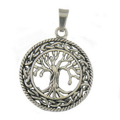 Stainless Steel Celtic Celtic Circle Tree Of Life Pendant no chain