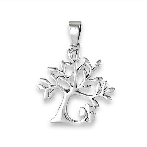 STERLING SILVER TREE OF LIFE WITH SHAMROCK PENDANT
