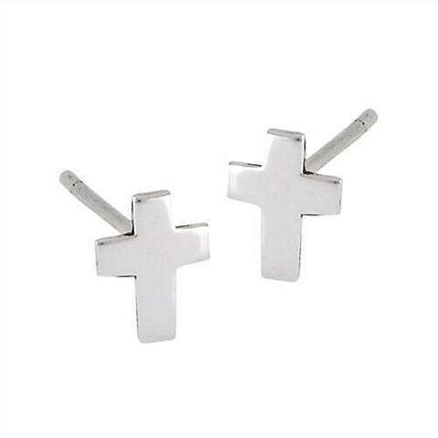 Sterling Silver Cross Stud Earring